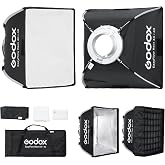 Godox EazyFlow Rect 40x40/15.7x15.7 Foldable Softbox | 1-Second Setup for Flash LED Light,Quick Release Square with Grid &amp; Bowens Mount, Tabletop Product Headshot Photography