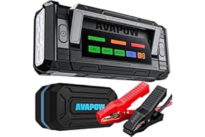 AVAPOW 8000A Battery Jumper Starter Portable with 4″ HD Display PD 30W Dual-Way Fast Charging, 12V Car Starter Jump Box & Battery Booster for All Gas & Up to All Diesel Engines