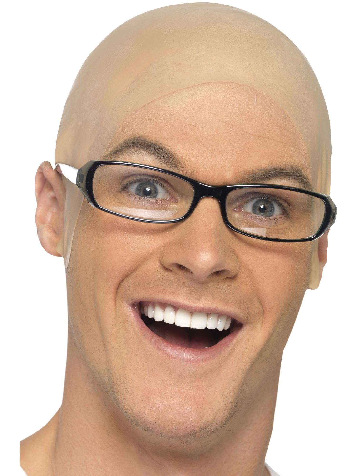 Smiffys Bald, Skin Head, Flesh , Circus Fancy Dress, Adult Dress Up Jokes & Novelties