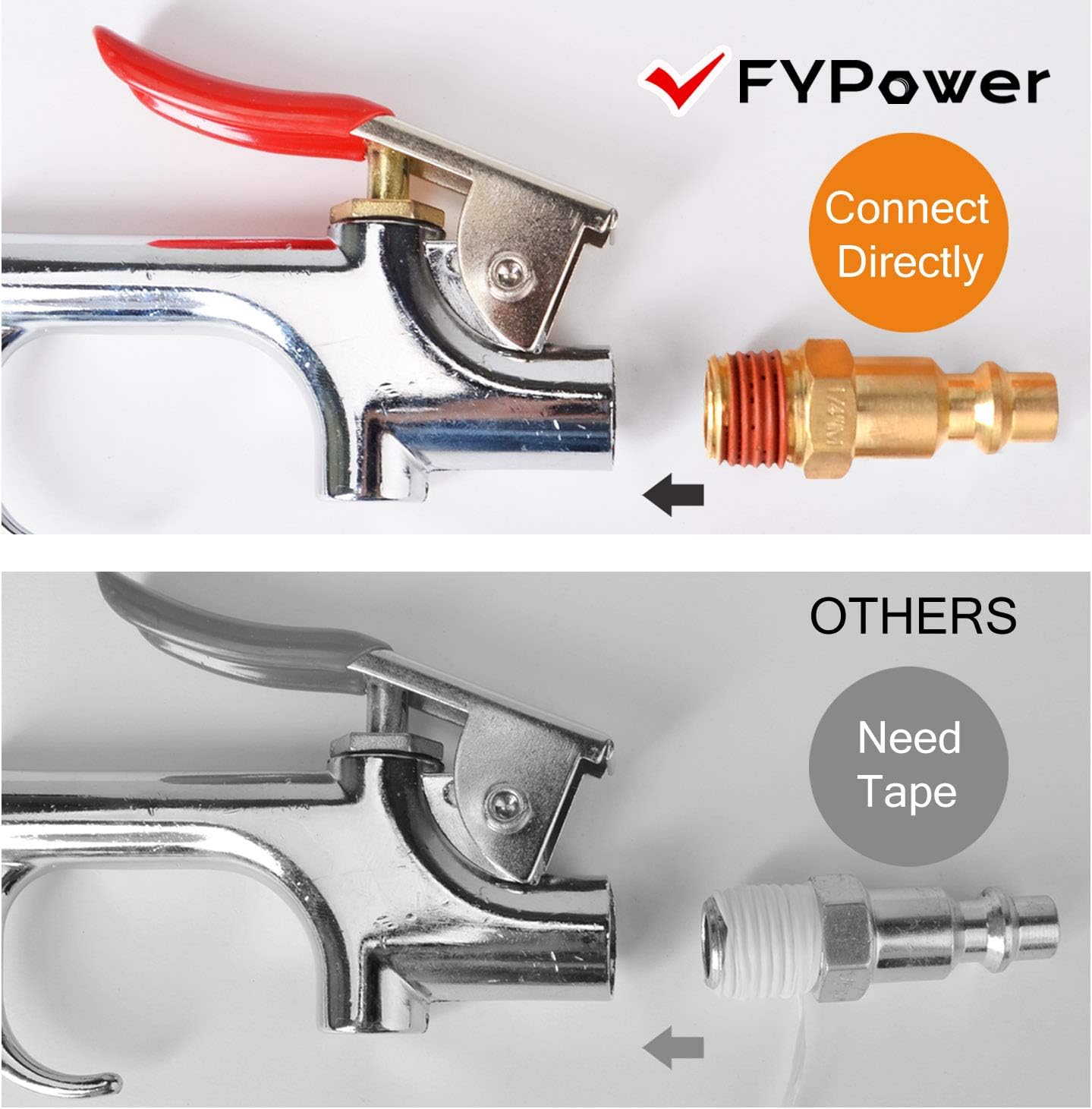 FYPower 15 Pieces 1/4" NPT Air Coupler and Plug Kit, Quick Connect Air Fittings, Industrial Solid Brass Quick Connect Set - - 