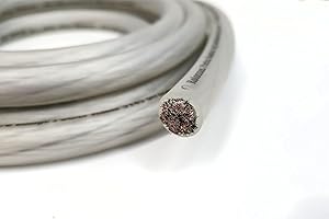 KnuKonceptz Kolossus Flex Silver OFC 4 Gauge Power Battery Wire Copper Ground Cable - 10 Feet