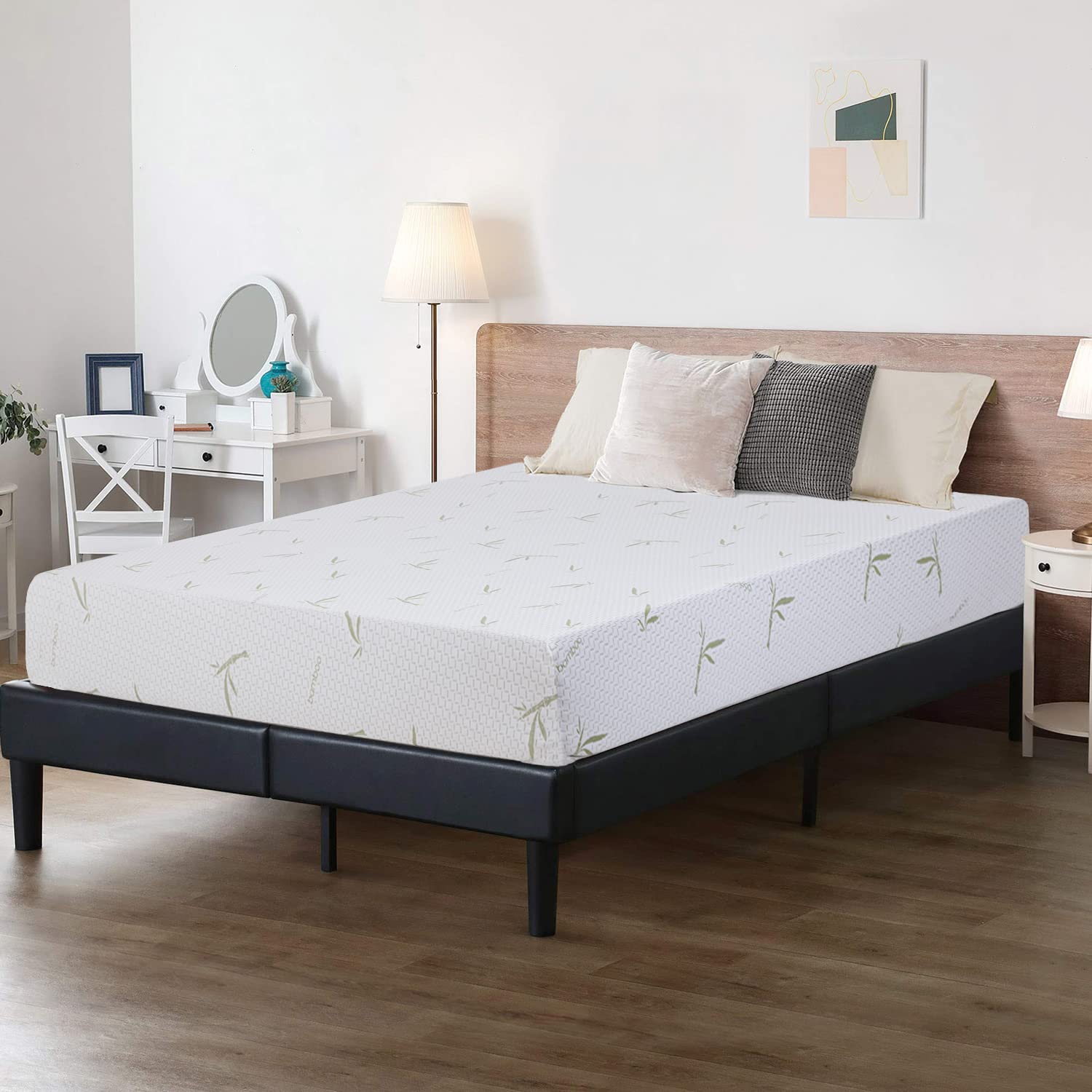 BestMassage | 6 Inch King Mattress | Gel Memory Foam | Medium Firm Feel | White | Bed in a Box, CertiPUR-US Certified | Pressure Relief, Cooling Ventilated Foam | Breathable Knit Cover Image