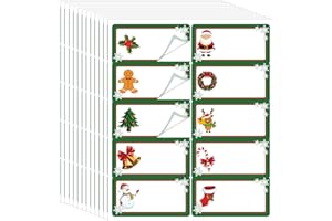 Qeeenar 250 Pcs Christmas Address Labels Bulk 2 x 4 Inch Foil Printable Gift Tags Compatible with Laser and Inkjet Printer 10 Per Sheet for Name Tags Office Mailing Label(Assorted,Green)