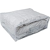 Set of 5 Clear Vinyl Zippered Storage Bags 22 x 18 x 7.5 Inch With Handle