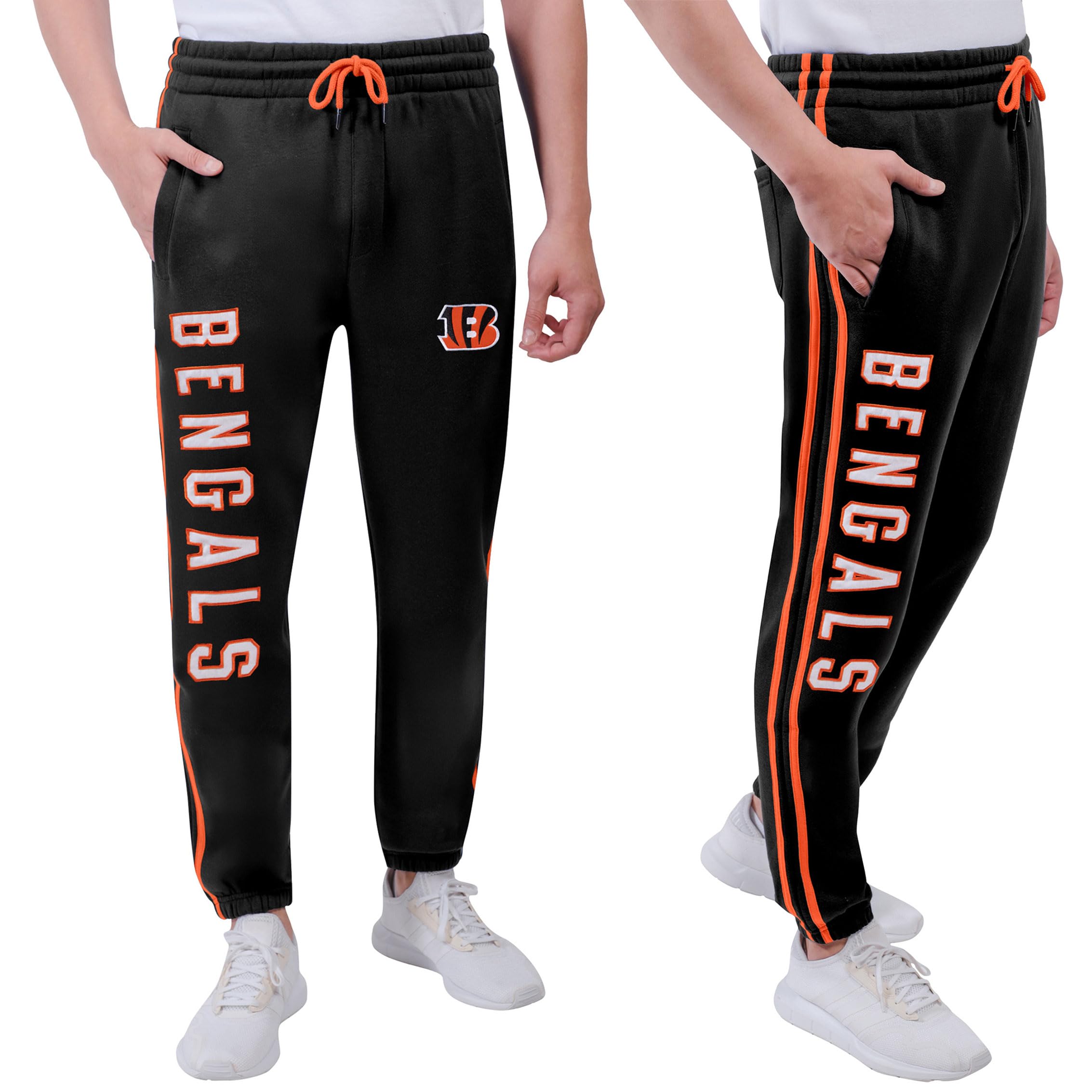 Ultra Game NFL Official Adults Active Super Soft Fleece Game Day Jogger Sweatpants - Unisex, Cincinnati Bengals, Team Color, XX-Large Image