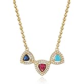 Fettero Gold Necklace for Women - 14K Plated Dainty Gold Necklaces Cute Charm Bow Heart Toi et Moi Pendant Trendy Necklaces for Women Jewelry