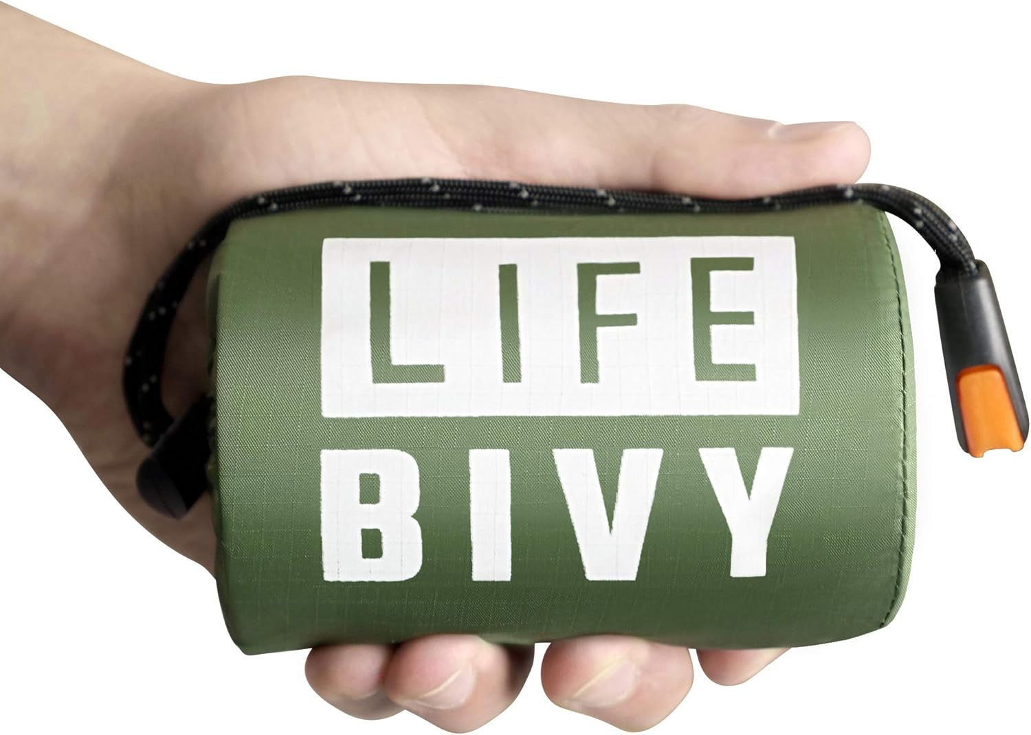 Life Bivy Emergency Sleeping Bag Thermal Bivvy - Use as Emergency Bivy Sack, Survival Sleeping Bag, Mylar Emergency Blanket - Includes Stuff Sack with Survival Whistle + Paracord String (Green) : Sports & Outdoors
