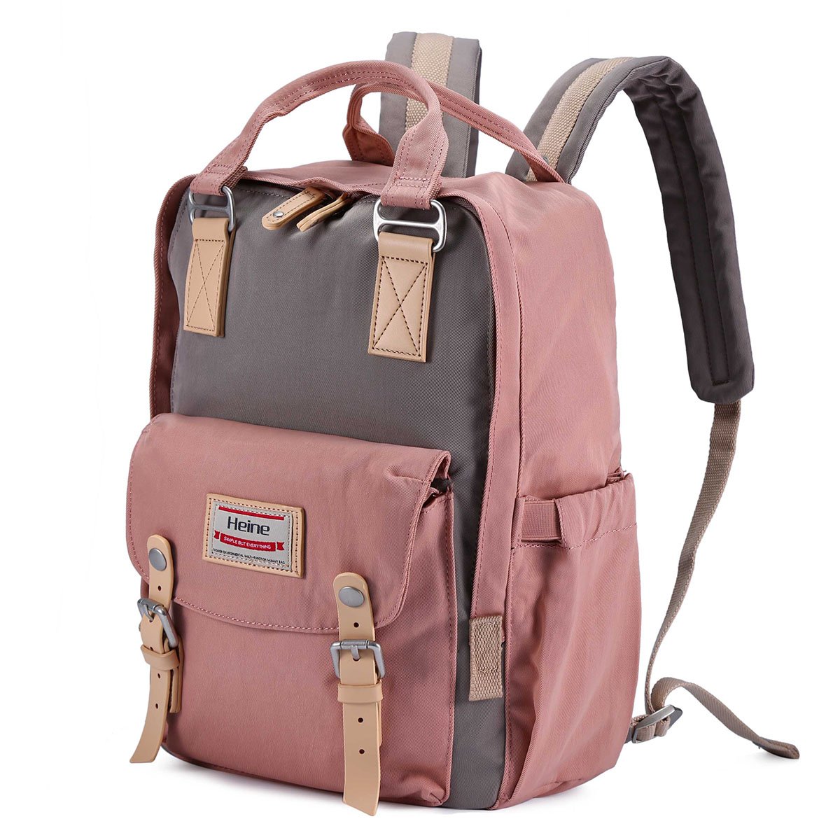 Diaper Backpack Multi-Function Diaper Bag Mother Bag Backpack Nappy Bag with Insulated Bottle Pockets,Large Capacity Waterproof Mummy Handbag Traveling Backpack(Pink)