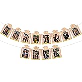 Pink and Gold Graduation Photo Banner Congrats Grad Photo Cards Banner Fireworks Bachelor Cap DIY Picture Hanging Decor Grad Photos Props for Girls Graduation Party Supplies