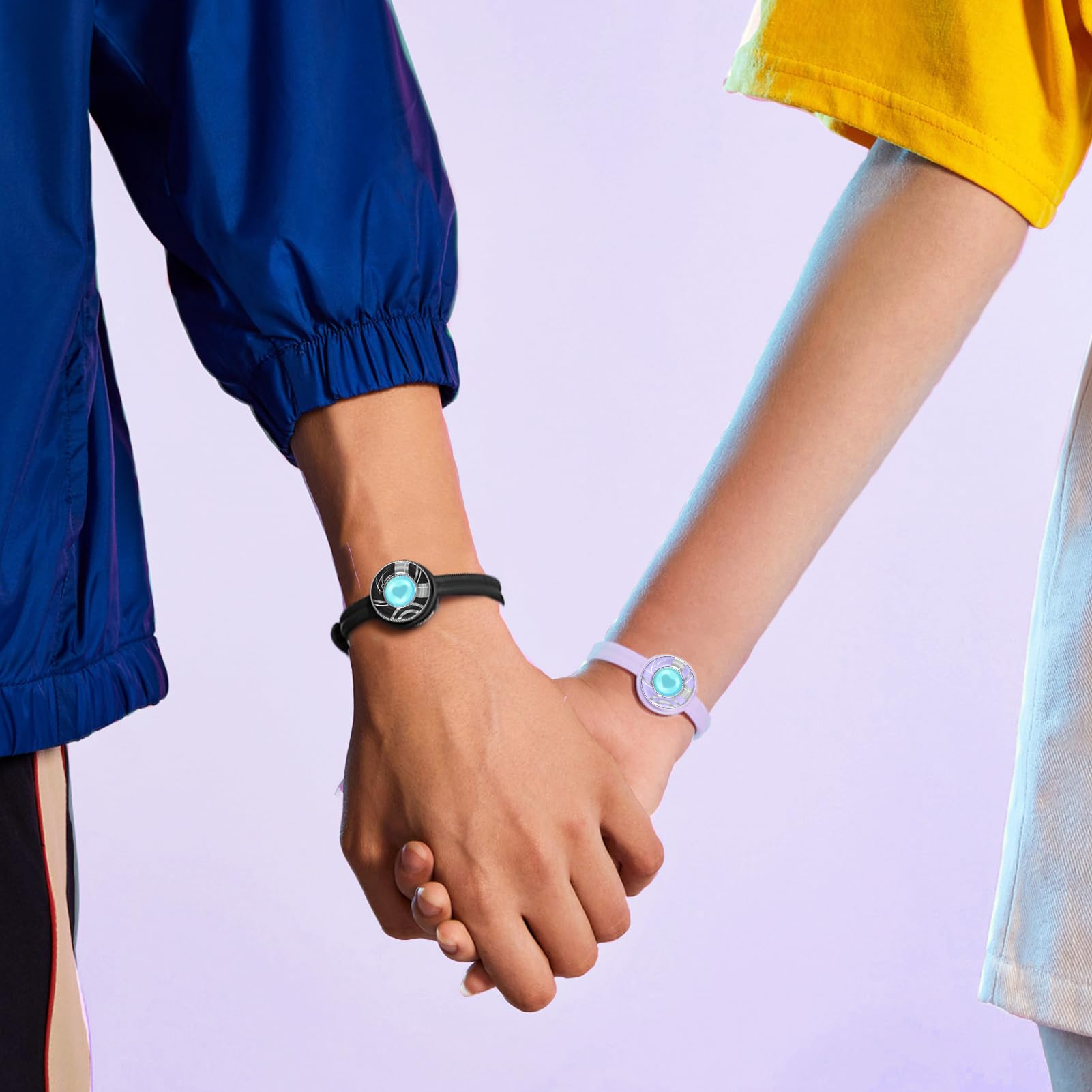 TOTWOO Long Distance Touch Bracelets, Light up & Vibration for Love - Pair of Bracelets Long Distance Relationship Gifts for Girlfriend, Mother-Daughter, Sisters Bluetooth APP Set Up Pairing Jewelry