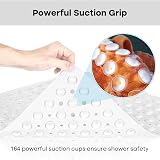 XIYUNTE Shower Mat Non Slip 53x53cm Anti Mould with Drain Holes White view 3