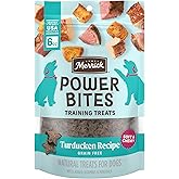 Merrick Power Bites Real Turkducken Natural Grain Free Dog Treats 6 oz | Soft, Chewy and Star-shaped treats made with real turkey as the first ingredient and packed with flavor.