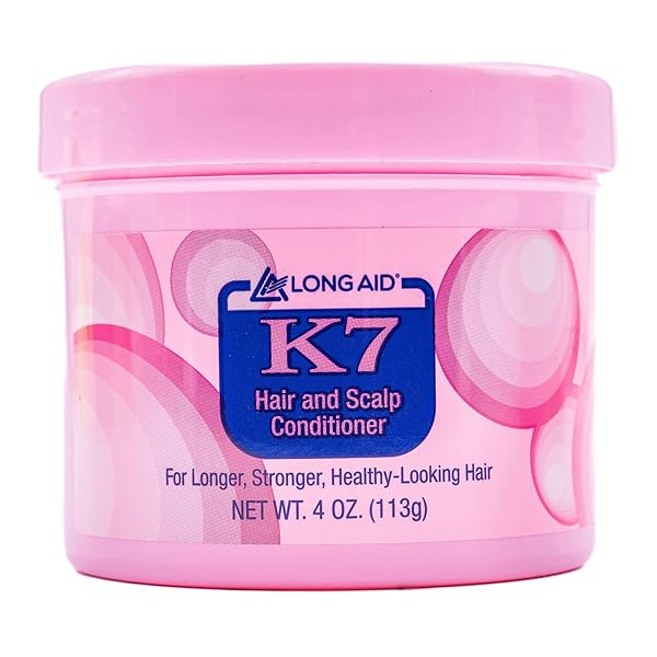AMPRO LONG-AID K7 HAIR AND SCALP CONDITIONER – RICH WITH NATURAL EMOLLIENTS – PROVIDES STRONGER HAIR AND SCALP FOR ALL HAIR TEXTURES – PROTECTS AGAINST HUMIDITY AND NATURE – 4 OZ