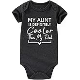 KEDFQV My Aunt Is Cooler Than My Dad Baby Clothes Aunties Bestie Baby Outfits Girl Boy Funny Baby Bodysuits