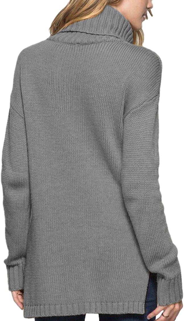 Sovoyontee Women Irish Artificial Wool Blending Turtleneck Knit Pullover Sweaters