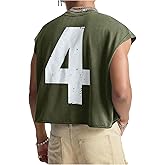 RoseSeek Men's Number Graphic Short Cap Sleeve Tank Tops Summer Crew Neck Baggy Workout Muscle T-Shirts