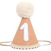 WAHAWU Baby 1st Birthday Cone Hat - First Birthday Cake Smash Party Hat, Photo Props
