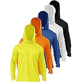 Men’s 5 Pack Sun Protection Long Sleeve Hoodie Rash Guard SPF Lightweight Quick Dry UV Shirts Outdoor Fishing Active Wear