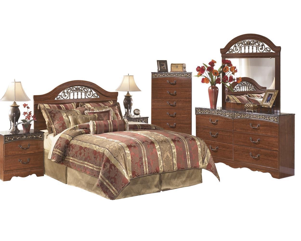 Amazon Com Ashley Fairbrooks Estate 6pc Queen Panel