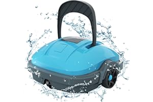 WYBOT Cordless Robotic Pool Cleaner, Automatic Pool Vacuum, Powerful Suction, IPX8 Waterproof, Dual-Motor, 180μm Fine Filter for Above/In Ground Flat Pool Up to 525 Sq.Ft -Osprey200 (Blue)