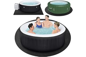 TIXANF 80 in Dia Round Hot Tub Mat for Inflatable Tub, Absorbent Hot Tub Pad with Waterproof Slip-Proof Backing Washable Ground Protector Floor Mat for 79" Dia Below Outdoor Indoor Hot Tubs