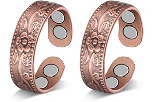Jecanori Copper Rings for Women, Pure Copper Magnetic Lymphatic Drainage Rings