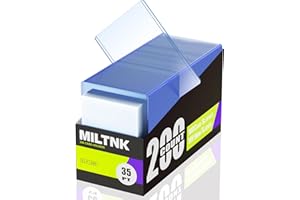 MILTNK 200 Pack Hard Card Sleeves, Plastic Card Sleeves, Baseball Sports Trading PKM Cards Holder Protectors (100 Hard Sleeve + 100 Soft Sleeve)