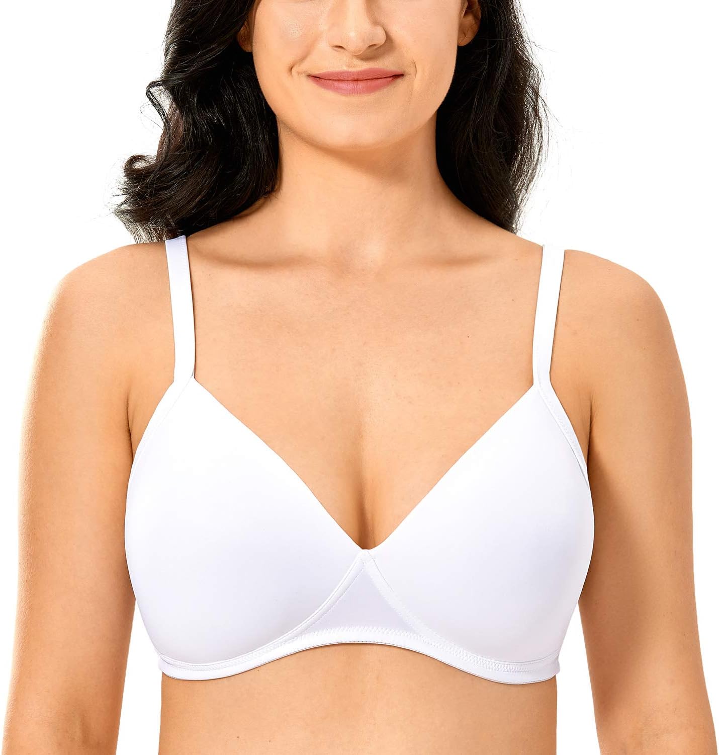 Delimira Women's Smooth Wire Free Lightly Padded Triangle Contour T-Shirt Bra