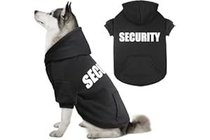 QDYU Dog Sweaters for Large Dogs Security Dog Hoodie Soft Brushed Fleece Clothes Sweatshirt with Pocket(XL)