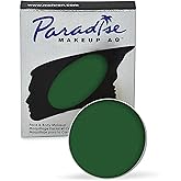 Mehron Makeup Paradise Makeup AQ Refill Size | Stage & Screen Performance, Face & Body Painting, Beauty, Cosplay, and Halloween | Water Activated Face Paint, Body Paint .25 oz (7 ml) (DARK GREEN)