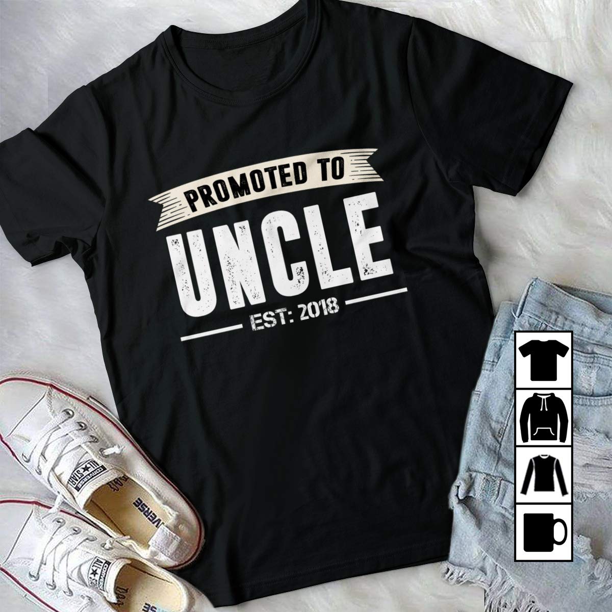 Uncle Future Uncle Shirt Promoted To Uncle Est 2018 Her Uncle Takes A Personal Interest In