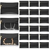 Uiifan 36 Pcs Travel Jewelry Bag Bulk Zipper Jewelry Pouch Flannel Portable Pocket Organizer for Necklace Earring Women Gift