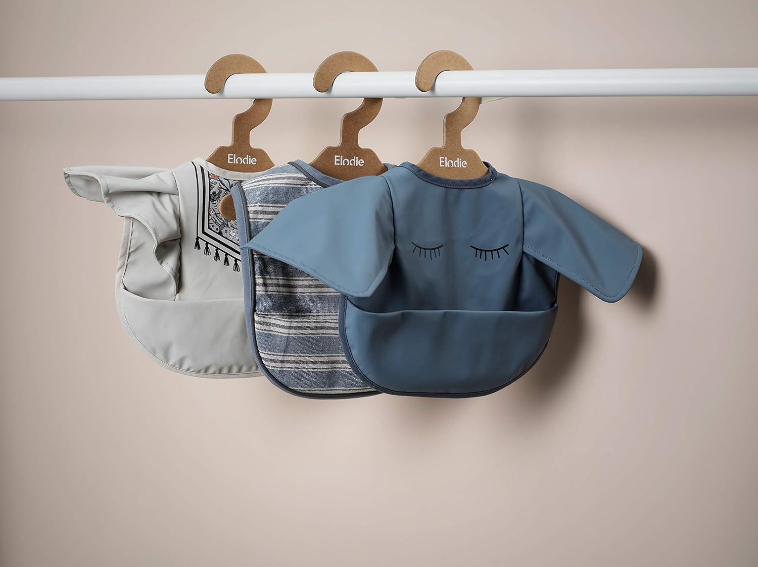 Elodie Details Baby Feeding Bib for Toddlers Waterproof Scandinavian Design - Humble Hugo, Blue - Image 4