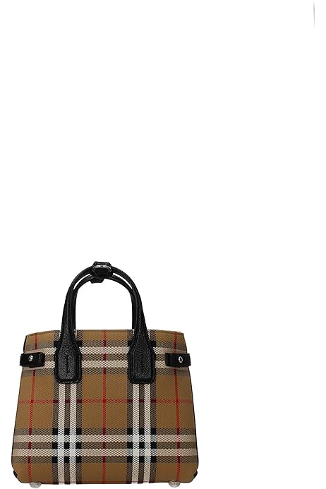 burberry the small banner in leather and vintage check