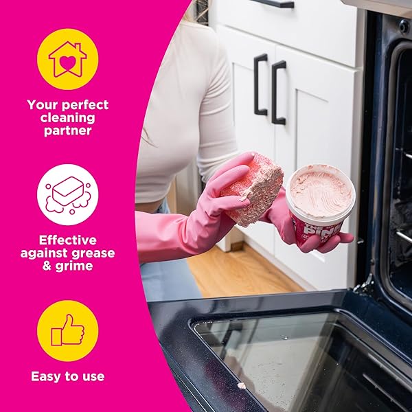 STARDROPS – THE PINK STUFF MIRACLE CLEANING PASTE & SQEEZY SCRUBBER SPONGE BUNDLE – ALL-PURPOSE, NON-SCRATCH CLEANER FOR KITCHENS, BATHROOMS, WALLS, FLOORS, POTS, GROUT, AND MORE