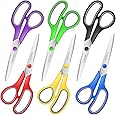 Scissors Bulk of 6-Pack, Taotree 8" Scissors All Purpose Comfort Grip Sharp Shears for School Supplies, Office Desk Accessories Classroom Student Teacher Kids Craft Sewing Fabric, Scrapbook Supplies