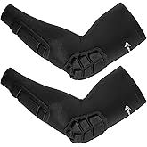 Padded Arm Sleeves 2 Pack, Elbow Forearm Crashproof Pads for Football Basketball Volleyball Soccer