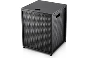 PIONEERWORKS Outdoor Propane Tank Cover - 20 lbs Tank Side Table with Storage, Dual Function for Gas Fire Pit, Grill, Griddle & Stoves