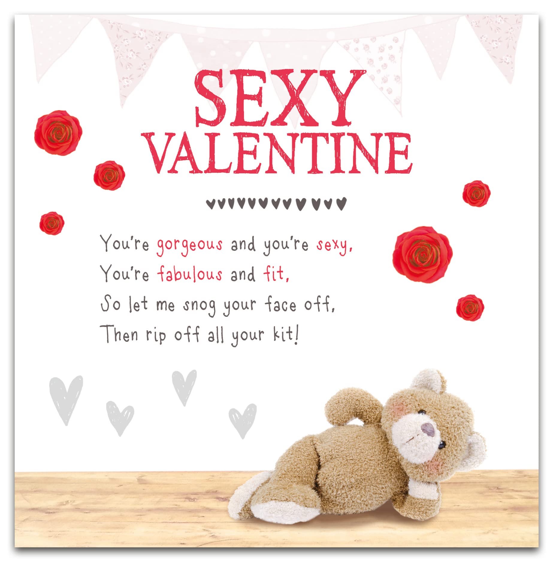 Snuggly Bumpkins Sexy Valentine Valentine's Day Card For Her Him Husband, Wife, Girlfriend, Boyfriend, One I Love, You're Gorgeous and You're Sexy…, Multi-Coloured