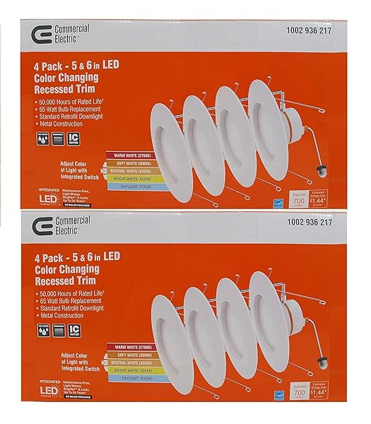 COMMERCIAL ELECTRIC 5/6 IN WHITE INTEGRATED LED ENERGY...