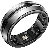 RENPHO Lynx Smart Ring-All Day Sleep & Activity Tracking, Includes Charging Case, Gifts for Men, 7-Day Battery Life, Subscription-Free App for iOS & Android, Size Before You Buy (Silver, Size 8)