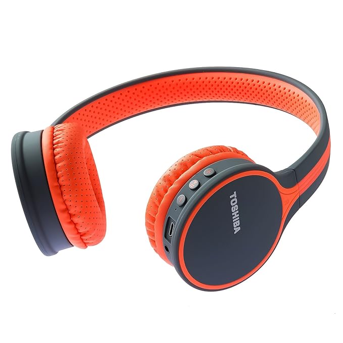 TOSHIBA Wireless Head Phones with Mic(RZEBT180H Orange) Amazon.in