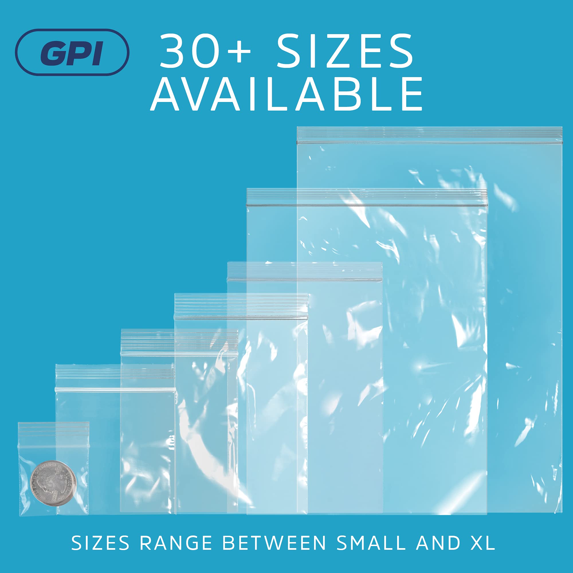 6,000 Case - 2" x 5" Small Zip Bags, 2 Mil, Clear
