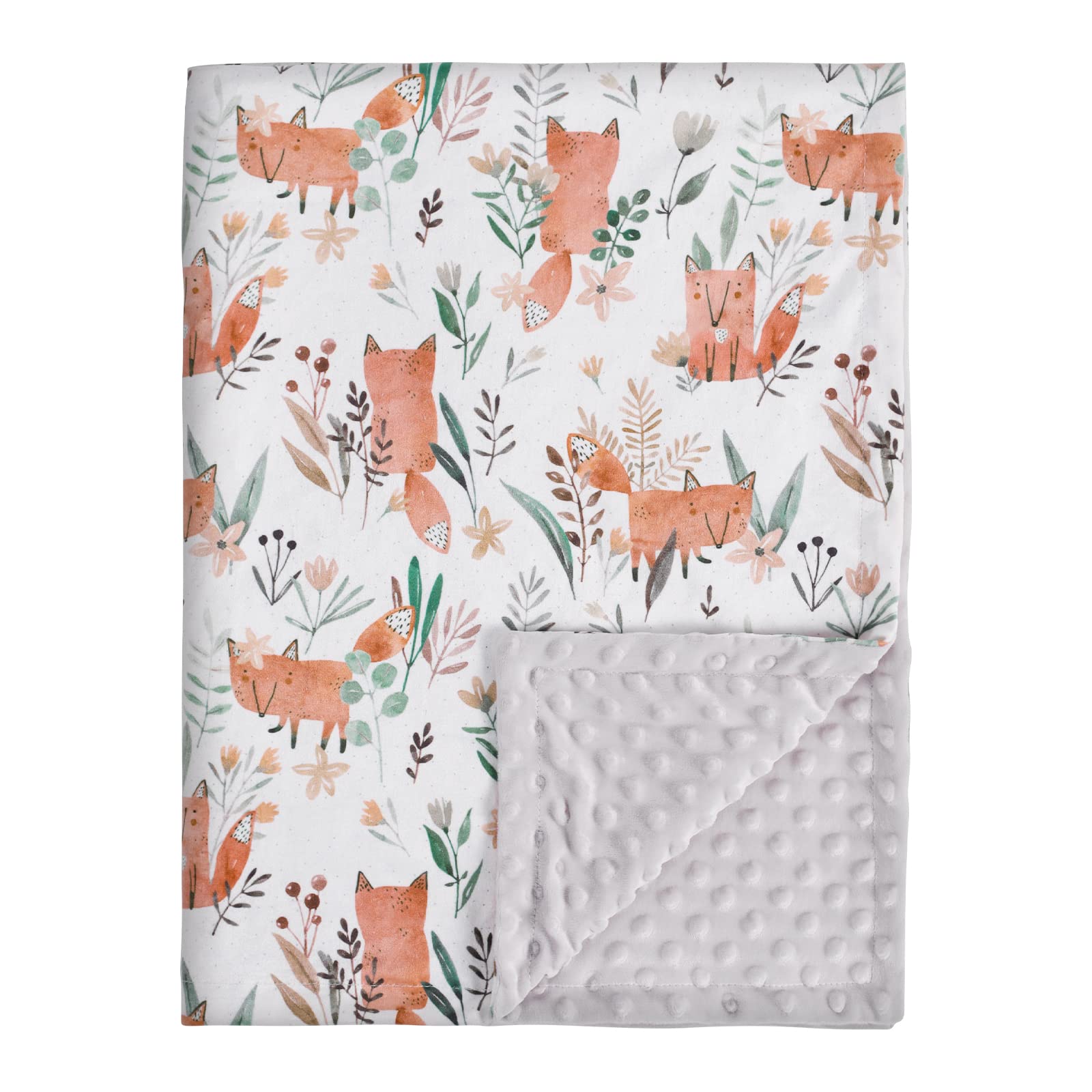 Soarwg Kids Baby Blanket Newborn Gifts, Soft Plush Blankets with Dotted Backing, Oeko-tex100, Essentials for Unisex, Toddlers, Boys Girls 75x100cm (Little Fox)