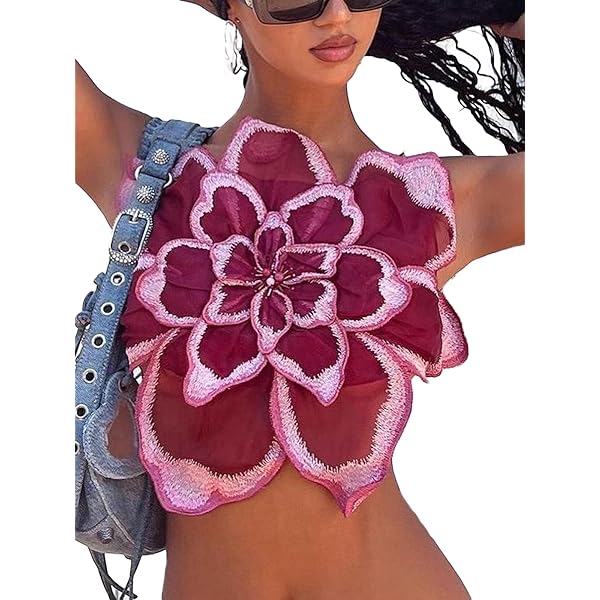 トップス S flower taped camisole トップス S flower taped camisole the red thread Women