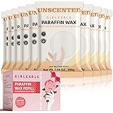 GIRLEARLE Paraffin Wax Refills 10 Packs Unscented for Paraffin Wax Bath Machine - for Dry Cracked Skin on Hands, Feet, Elbows - Moisturizing Hydration to Relieve Stiff Muscles & Joints