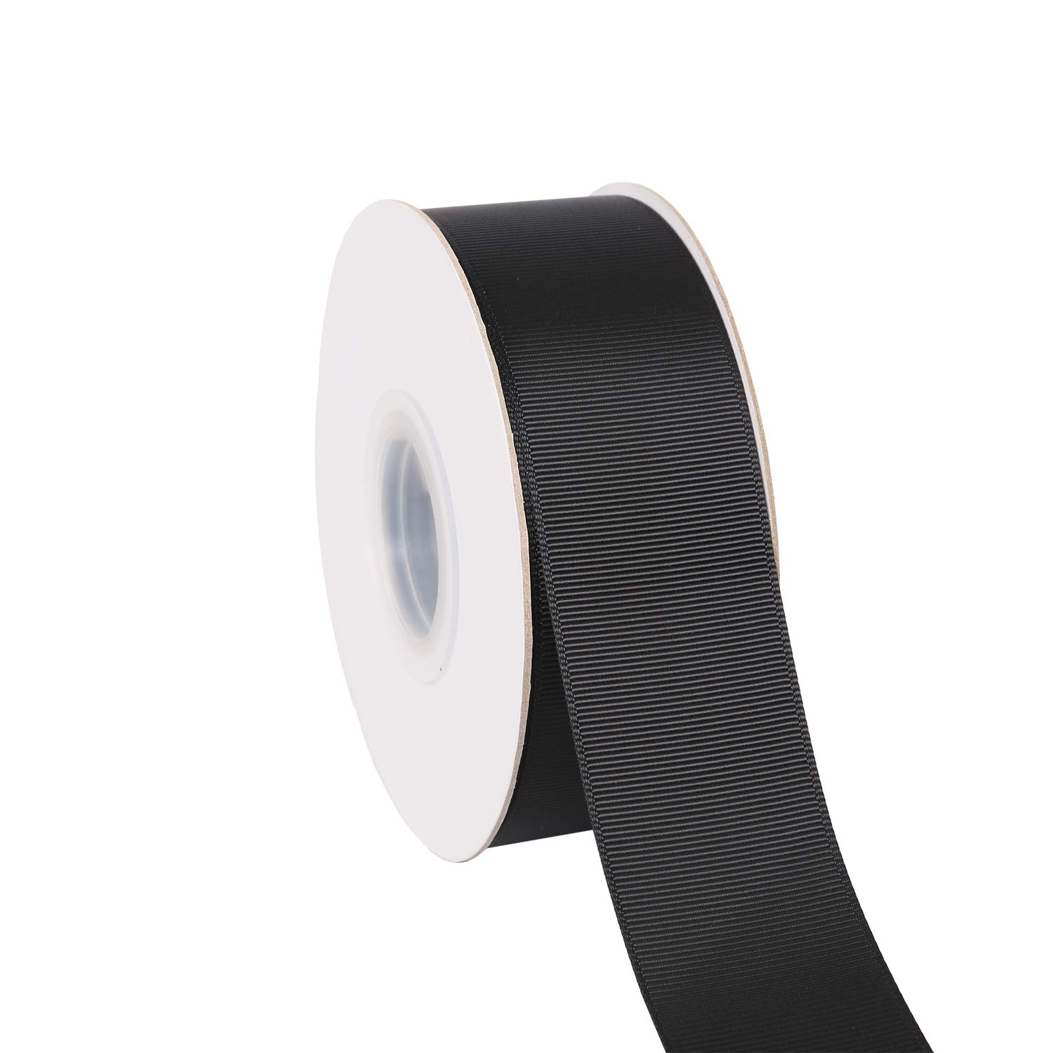 Ribbonitlux 38mm Wide Solid Grosgrain Ribbon 22 Meters (030-Black, Set for Gift Wrapping, Party Decor, Sewing Applications, Wedding and Craft