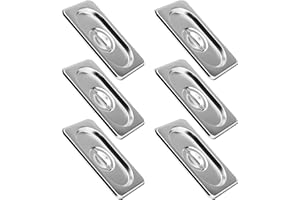 BIEAMA 6-Pack 1/9 Size Steam Table Pan Lid with Handle, NSF Hotel & Catering Food Pan Cover