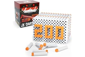 EKIND 200 Pcs Waffles Darts Refill Pack Foam Bullet Compatible for NERF N-Strike Series Blaster (Glow at Dark, White)