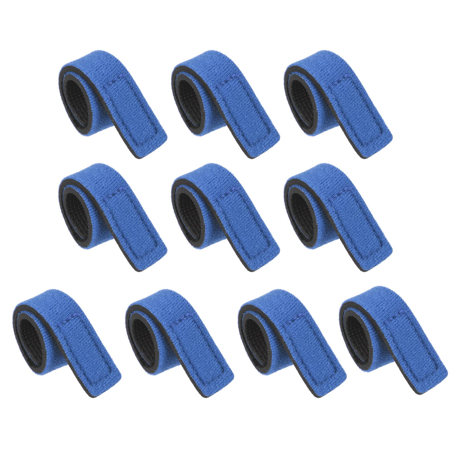 PATIKIL Fishing Rod Strap, 10 Pack 20cm Stretchy Belts Holders Pole Sleeve Cover for Boating, Blue